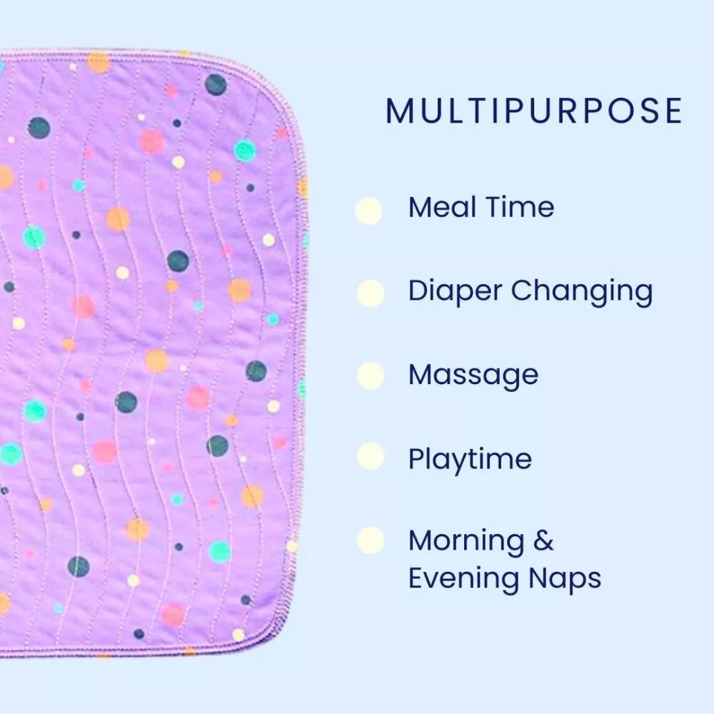Polka Dots Print Premium Multipurpose Baby Mat for Feeding, Diaper Changes & Playtime
