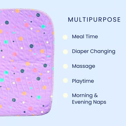 Polka Dots Print Premium Multipurpose Baby Mat for Feeding, Diaper Changes & Playtime

